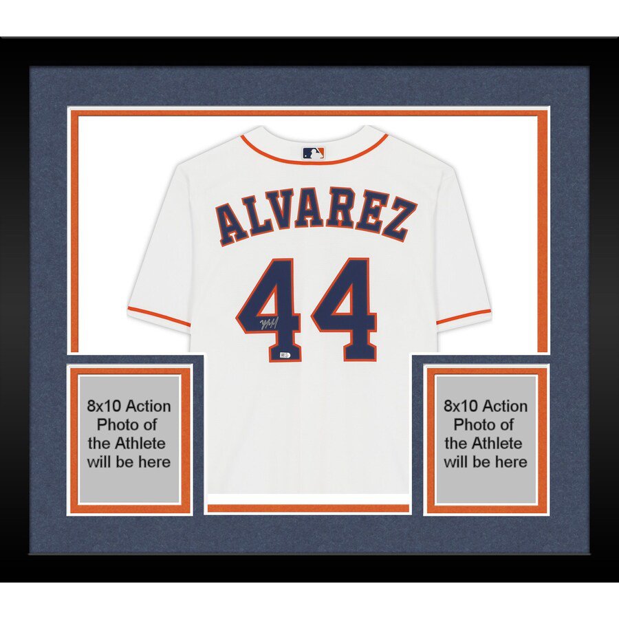 Yordan Alvarez Signed Autographed Framed Houston Astros Majestic Jersey JSA