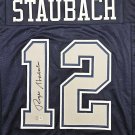 Roger Staubach Signed Autographed Dallas Cowboys Navy Blue Jersey BECKETT