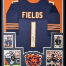 Justin Fields Autographed Signed Framed Chicago Bears Jersey BECKETT