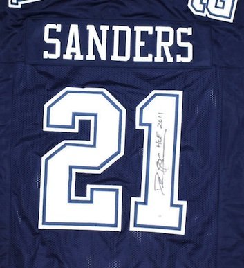 Deion Sanders Autographed Signed Dallas Cowboys Blue Xl Jersey Beckett