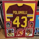 Troy Polamalu Autographed Signed Framed USC Trojans Jersey BECKETT