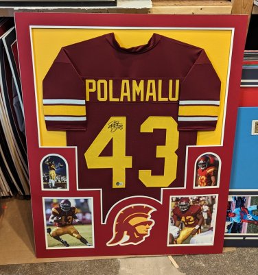 Troy Polamalu Autographed Signed Framed USC Trojans Jersey BECKETT