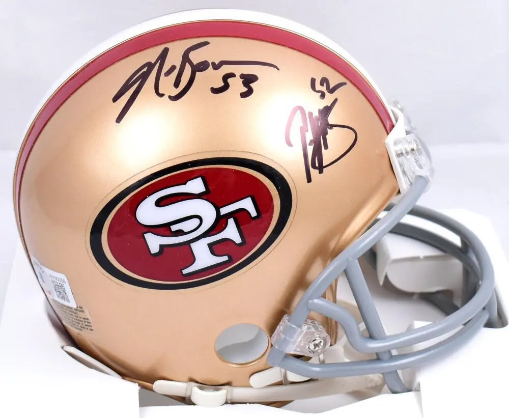 Patrick Willis & NaVorro Bowman Autographed Signed San Francisco 49ers Mini Helmet BECKETT