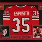 Tony Esposito Autographed Signed Framed Chicago Blackhawks Red Jersey PSA
