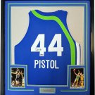 Pistol Pete Maravich Framed Atlanta Hawks Jersey (UNSIGNED)
