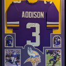 Jordan Addison Autographed Signed Framed Minnesota Vikings Jersey BECKETT