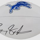Barry Sanders Autographed Signed Detroit Lions Logo Football Schwartz COA