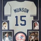 Thurman Munson Framed Unsigned New York Yankees Jersey