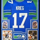 David Krieg Autographed Signed Seattle Seahawks Framed Jersey JSA