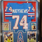 Bruce Matthews Autographed Signed Framed Houston Oilers Framed Jersey BECKETT