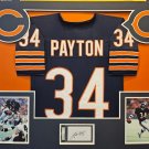 Walter Payton Autographed Signed Framed Cut w/ Chicago Bears Payton Jersey PSA