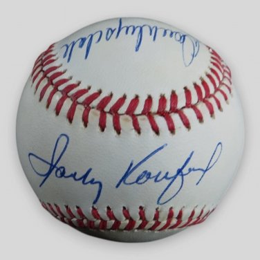 Koufax & Drysdale Dodgers Autographed Signed Baseball JSA COA