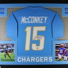 Ladd McConkey Autographed Signed Framed Los Angeles Chargers Jersey BECKETT
