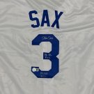 Steve Sax Autographed Signed Los Angeles Dodgers Jersey BECKETT