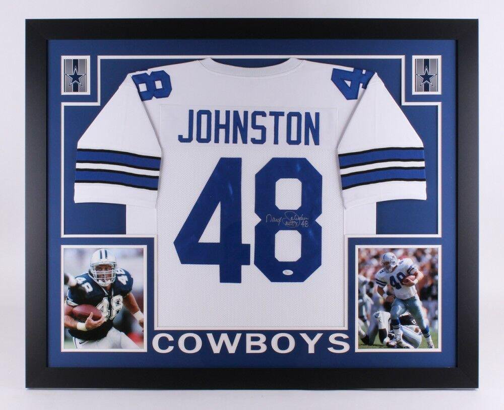 Daryl Moose Johnston Autographed Signed Dallas Cowboys Framed Jersey BECKETT