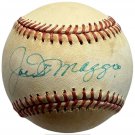 Joe DiMaggio Yankees Autographed Signed Old Timers Baseball JSA COA