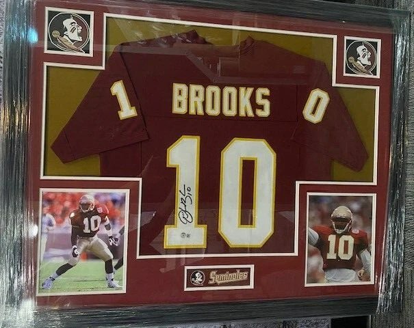 Derrick Brooks Signed Autographed Framed FSU Seminoles Jersey BECKETT