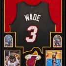 Dwyane Wade Autographed Signed Framed Miami Heat Jersey FANATICS