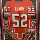 Ray Lewis Autographed Signed Framed Miami Hurricanes Jersey BECKETT