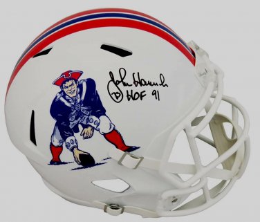 John Hannah Autographed Signed New England Patriots FS Helmet Schwartz COA