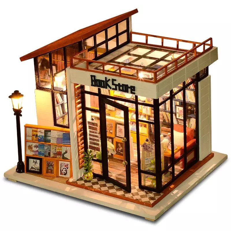 Bookstore DIY Miniature Dollhouse LED Light