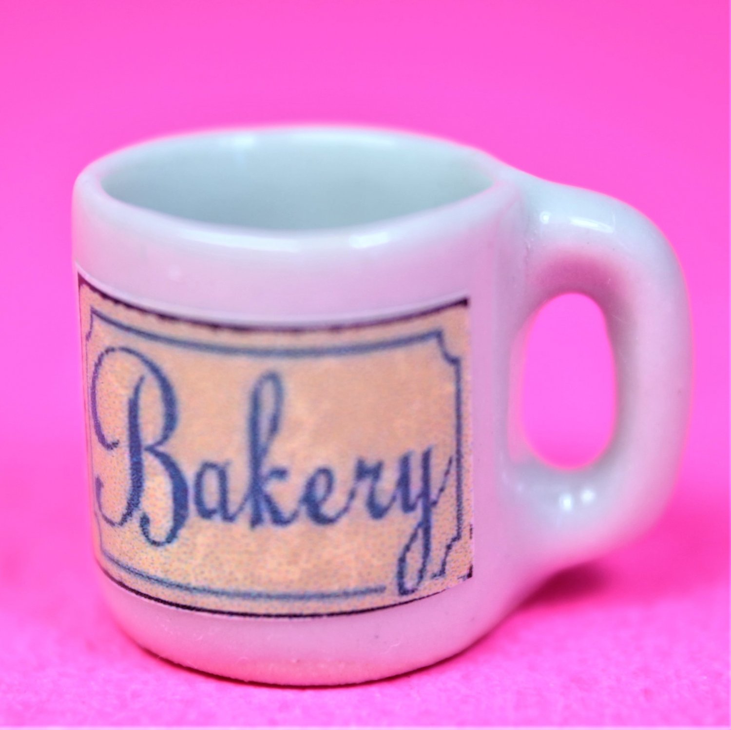 Dollhouse size replica of souvenir bakery coffee mug