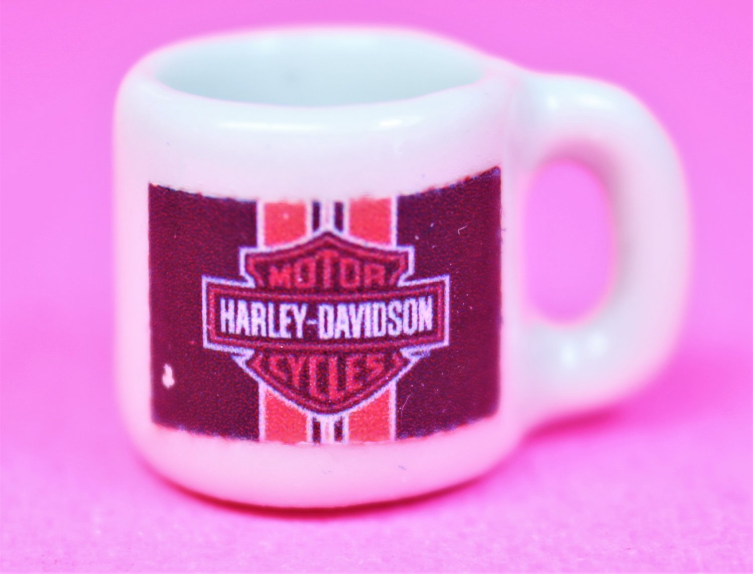 Dollhouse miniature size replica of a harley coffee mug