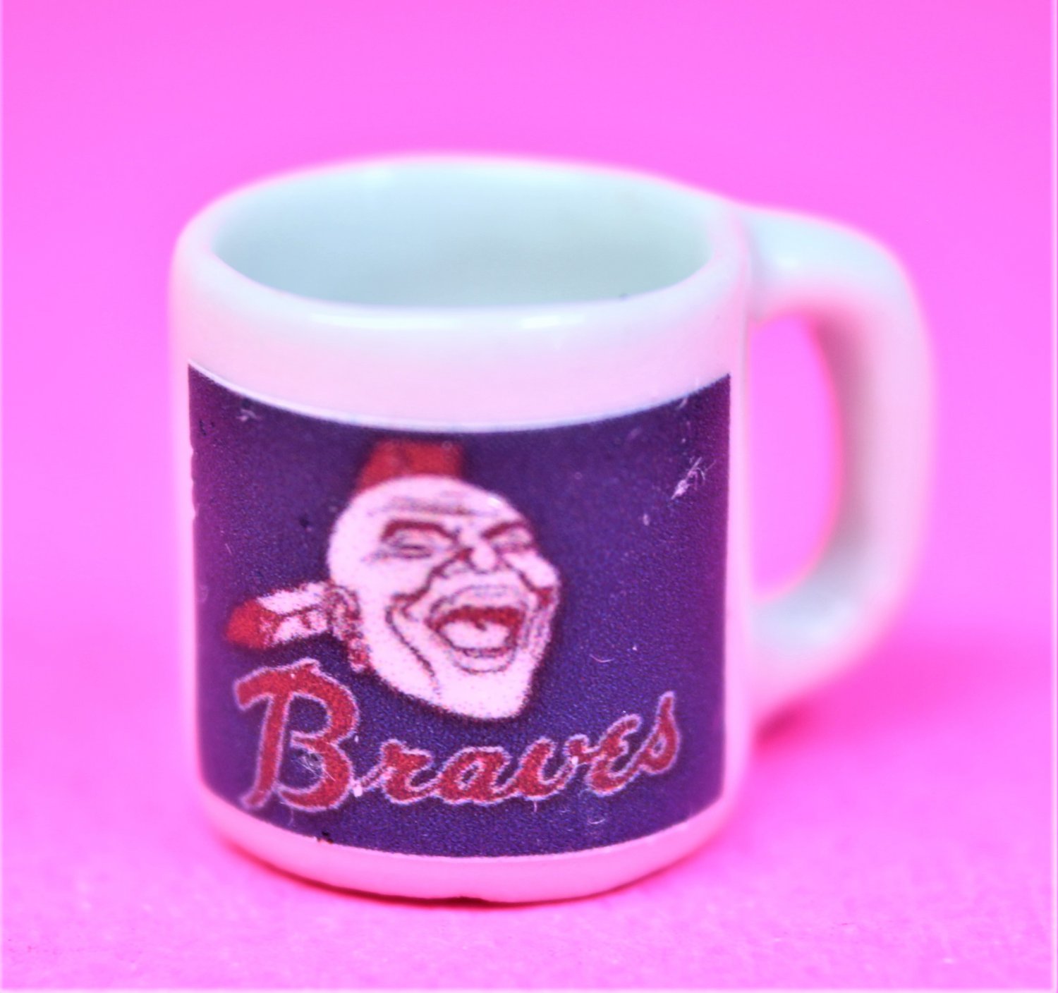 Dollhouse miniature size 1/12" scale replica Braves sports coffee mug