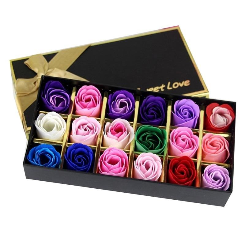 18PCS / BOX SIMULATION ROSE SOAP FLOWER WITH RIBBON