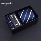 8CM WIDE TIE SETS MEN'S NECK TIE HANKERCHIEFS CUFFLINKS