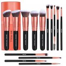 14 Pcs Makeup Brush Set, Rose Golden, with Case