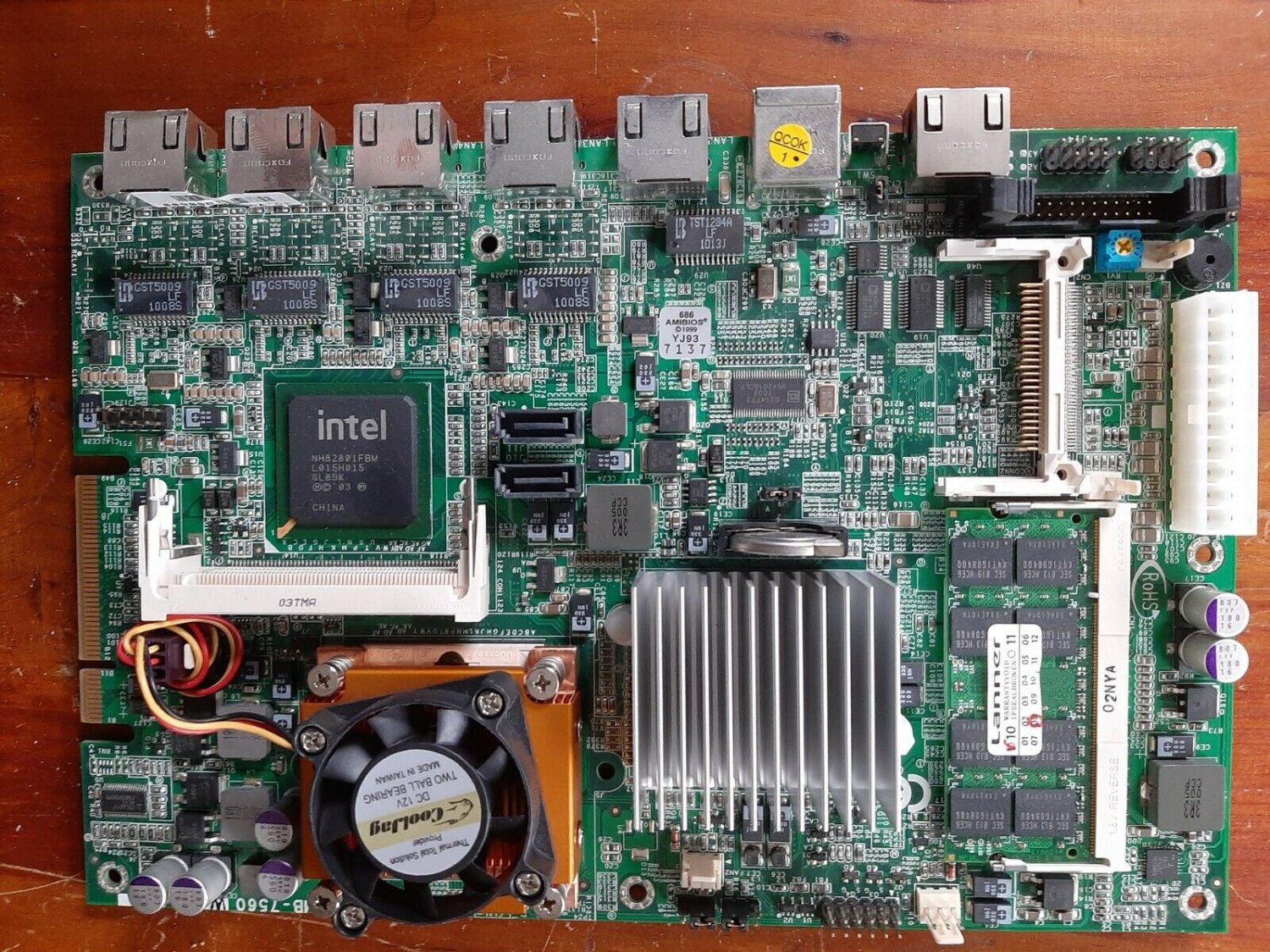 MOTHERBOARD MERU MC1500 MB-7560W W/ SL8MM CPU and 2GB memory