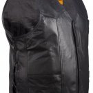 Men's Motorcycle Snap Button Leather Vest with Side Laces Conceal Carry Pocket