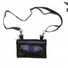 Purple Rose All Leather Belt or Shoulder Bag