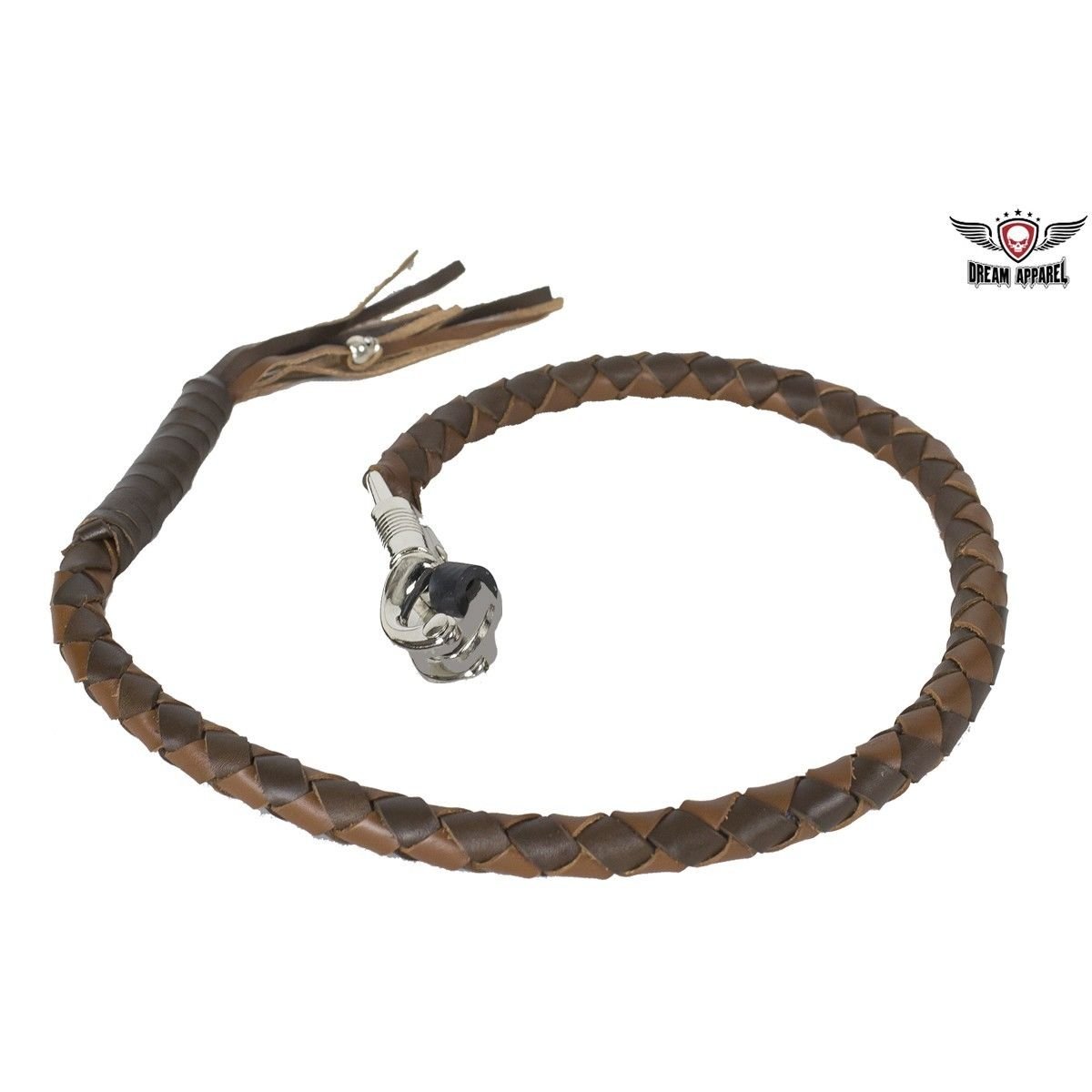 Two Tone Brown Leather Whip for Motorcycles