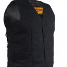 Mens Black Canvas Motorcycle Vest 60