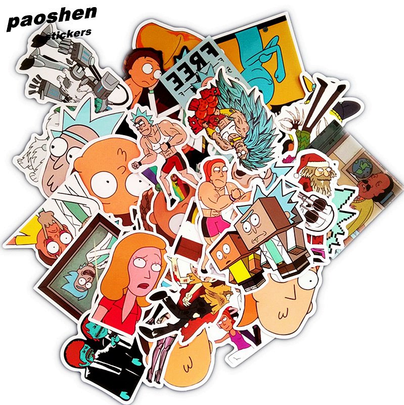 35Pcs/bag American Drama Rick and Morty Waterproof Sticker