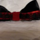 Black satin red velvet bow