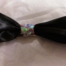 Black satin bow