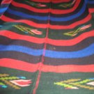 Rug Handwoven 100% Wool with motives blue red stripes