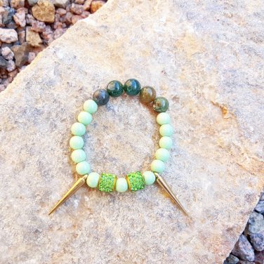 Mint Greeen Spike Bracelet