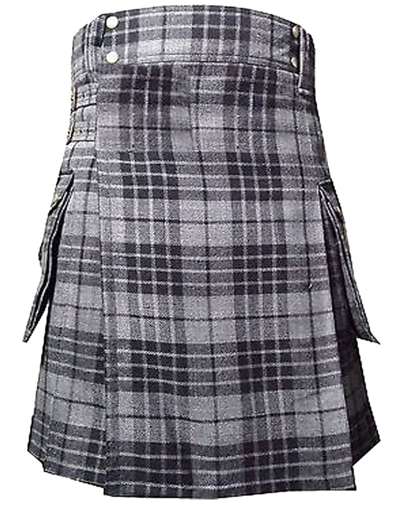 Highland Gray Watch Tartan Kilts Mens Tartan Utility Kilt Waist 30