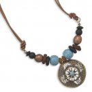 Multibead Leather Fashion Necklace