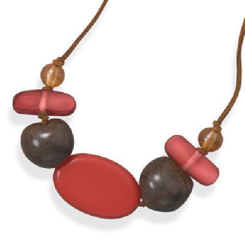 Brown Cord  & Stone Necklace