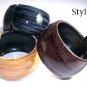 Wide Acrylic Hinged Bangles (17-Set)