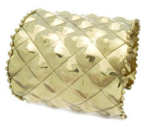 2.75" Gold Quilted Cuff Bracelet (Minor Damage)
