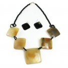 Tiger's Eye Horn Necklace Set