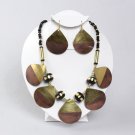 Two-Tone Tear Drop Necklace Set