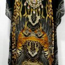 Tiger/Leopard Print Embellished Kaftan Dress (Size XL)