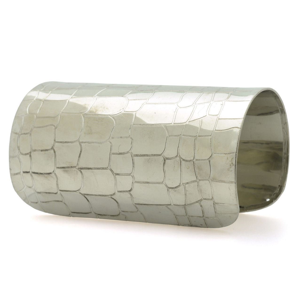 4" Silver Snake Skin Cuff Bracelet